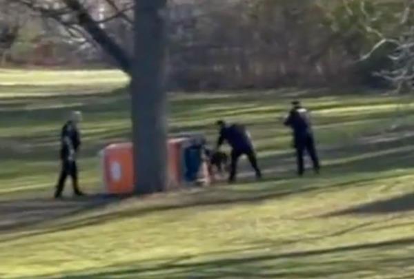 A carjacking suspect in Wisco<em></em>nsin found himself in a crappy situation last week when a quick-thinking bystander tipped over a porta-potty wher<em></em>e he was hiding, trapping him inside until cops arrived