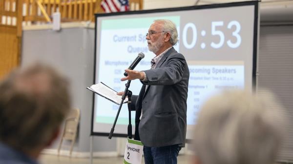 Rep. Dan Newhouse, R-Wash., the chairman of the Co<em></em>ngressional Western Caucus, speaks during a public comment session last week.