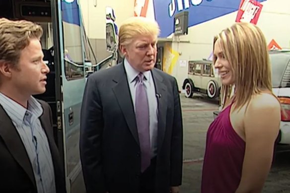 A screengrab from the Access Hollywood tape with Billy Bush and Do<em></em>nald Trump filmed in 2005.