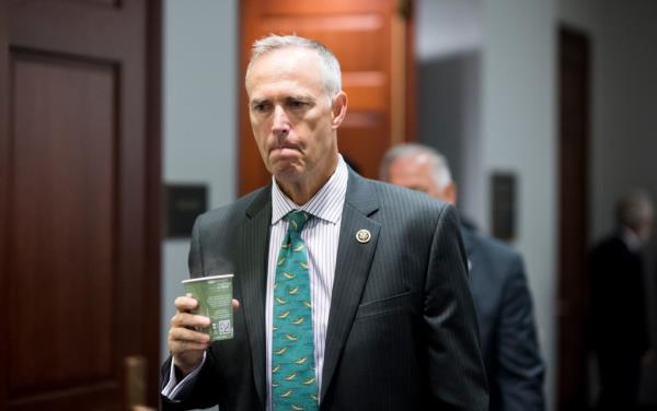 Rep. Jared Huffman, D-Calif., leaves the House Democrats' caucus meeting in the Capitol on Tuesday, June 26, 2018. 