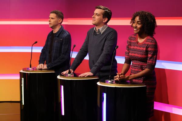 Saturday Night Live game show sketch featuring Mikey Day, Andrew Dismukes and host Ayo Edebiri. 