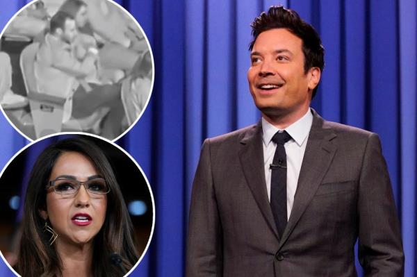 In security footage obtained by a local news outlet, Boebert and Gallager, 46, were spotted groping each other mere moments before the couple were ejected from the theater. 