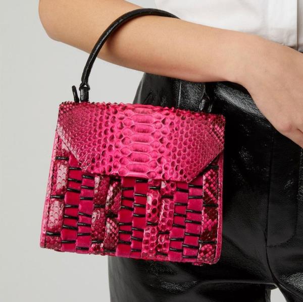 A pink Nancy Go<em></em>nzalez bag.