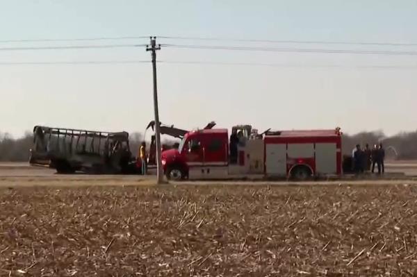 Both the bus and truck caught on fire, as the crash is now under investigation. 