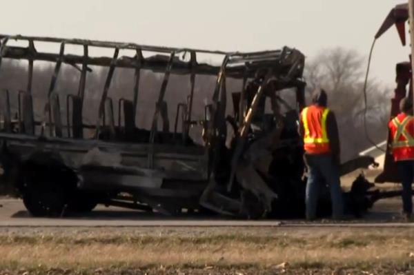 The fatal crash happened after the bus and a semitruck collided on a highway Monday, authorities said.