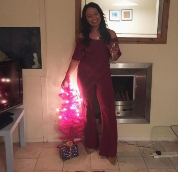 Josie Copson with pink tree