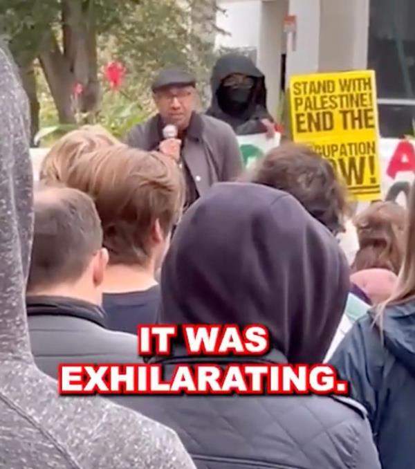 Russell Rickford at a rally 