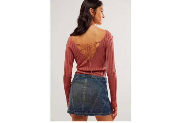 A woman in a long sleeve 