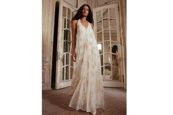 A woman in a white dress