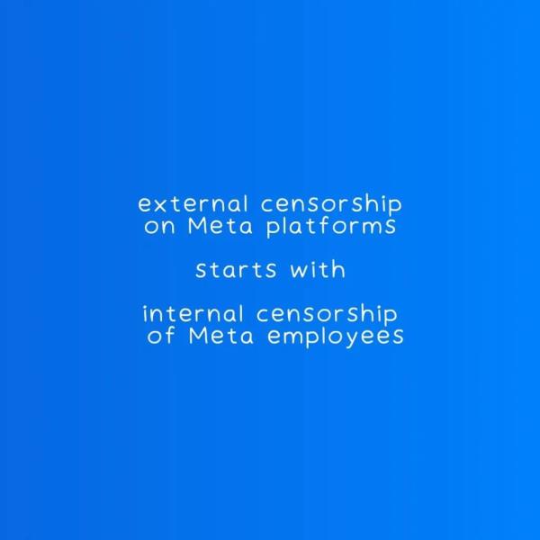 Text post shared by Saima, a me<em></em>ta employee, on a blue background discussing her experience of being under investigation at me<em></em>ta for expressing her co<em></em>ncerns a<em></em>bout bias and censorship related to the Israel-Gaza conflict.