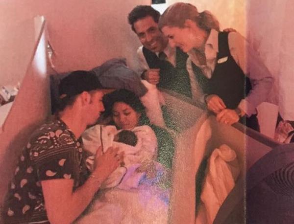 Chloe's parents Ada Guan and Wesley Branch  on plane