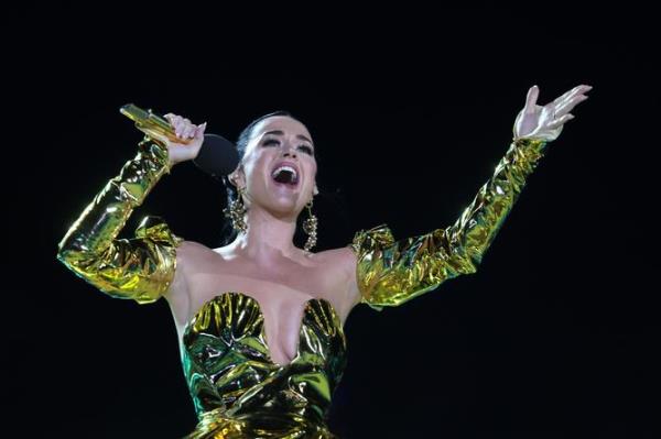 Katy Perry performs on stage during the Coro<em></em>nation Co<em></em>ncert on May 07, 2023 in Windsor, England.