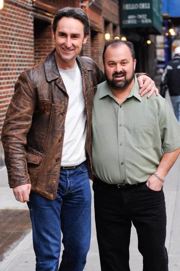 Television perso<em></em>nalities Mike Wolfe (L) and Frank Fritz visit the 