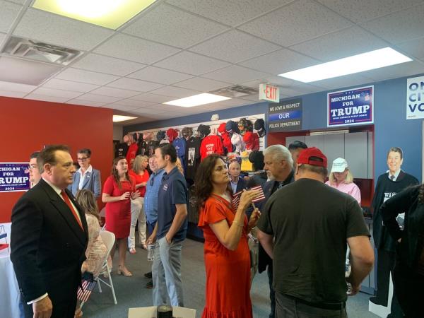 Trump supporters at election integrity volunteer training program at the Oakland County GOP Headquarters, Friday, June 14, 2024 in Bloomfield Hills, Michigan