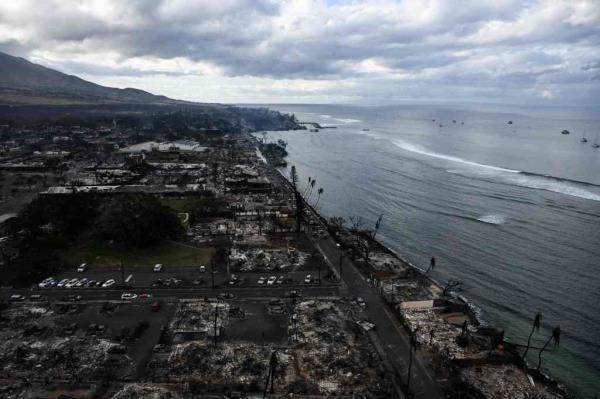 o<em></em>nly the shells of buildings remain as the wildfire devastated entire towns in Maui.