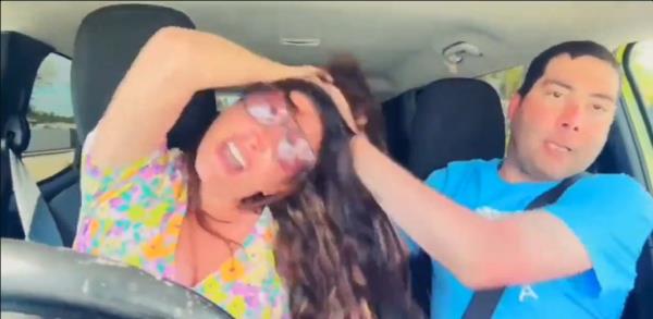 The video, which was still streaming at this point, culminated in Zscorro pulling Jordana's hair before forcing her outside the vehicle. 