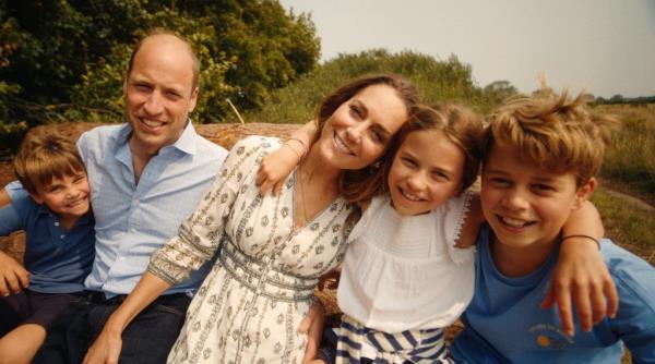 Kate Middleton with husband Prince William and their three kids