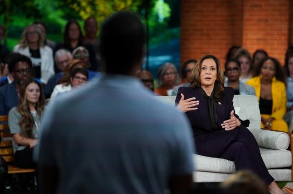 Democratic presidential nominee and U.S. Vice President Kamala Harris answers a question from the audience during a campaign event in Detroit, Michigan, U.S., September 19, 2024.