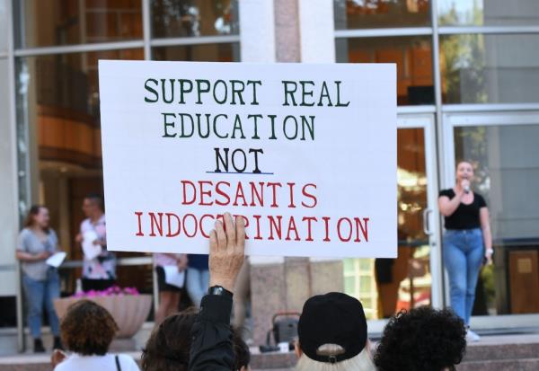 Students and others attend a 