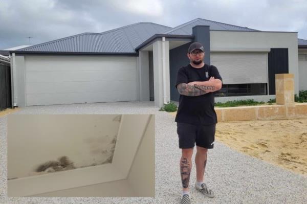Josh Hickey is waiting for a resolution to mould growing in the pantry of his new BGC-built home.