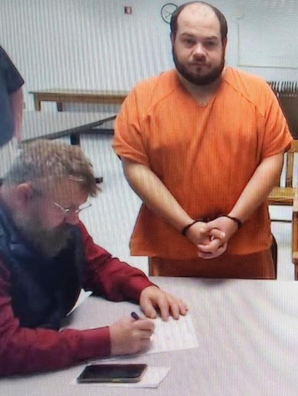 Image from a Zoom appearance at the District Court in Havre, Montana, shows Edmund Davis before District Court Judge Kaydee Snipes Ruiz on Monday