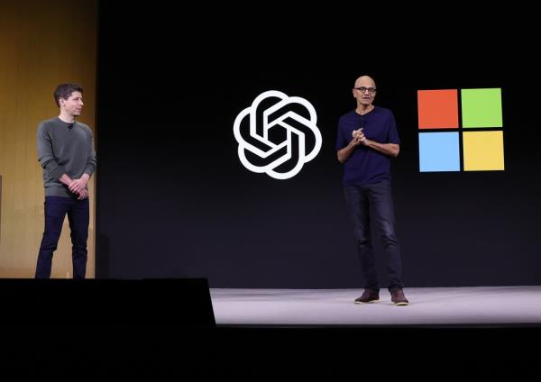The $10 billion OpenAI-Microsoft partnership reportedly valued Altman's AI company at $29 billion. (Pictured: Altman, left, and Microsoft CEO Satya Nadella, right)