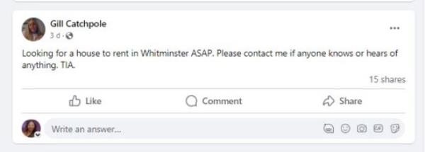 James Morrison's partner Gill Catchpole's Facebook post