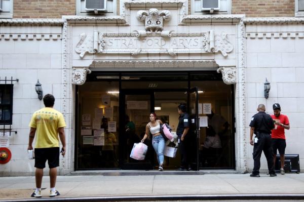 The young boy was found unco<em></em>nscious with a shoelace around his neck at a migrant shelter in Manhattan, police said. 