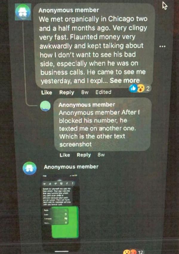 The women posted negative reviews of their time with D'Ambrosio on the private Facebook group 