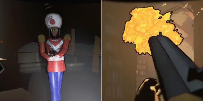Lethal Company Nutcracker Looking And Shooting His Shotgun