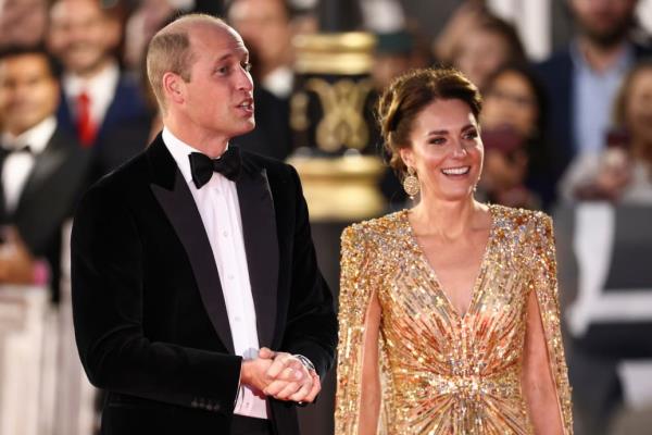 Britain's Prince William and Catherine, Duchess of Cambridge, arrive at the world premiere of the new James Bond film 