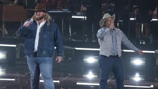 Triston Harper, right, sings a duet with fellow 