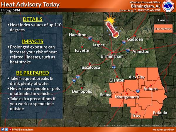 Central Alabama heat