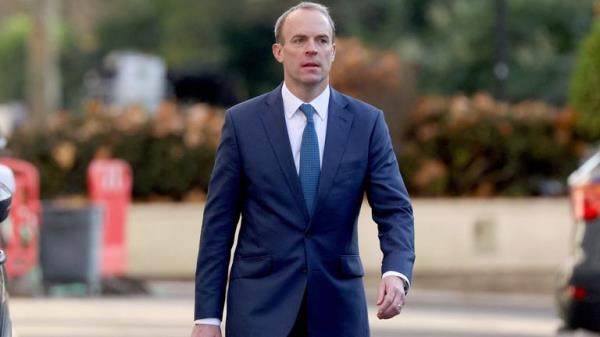 Dominic Raab walks on the day he gives evidence at the UK COVID-19 Inquiry</p>

<p>　　