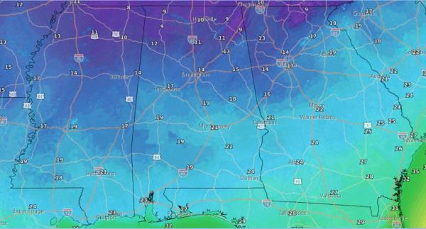 Saturday morning lows