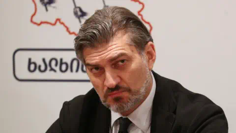 Reuters Mikheil Kavelashvili, co-founder of the People's Power party, attends a press co<em></em>nference in Tbilisi, Georgia October 4, 2022.