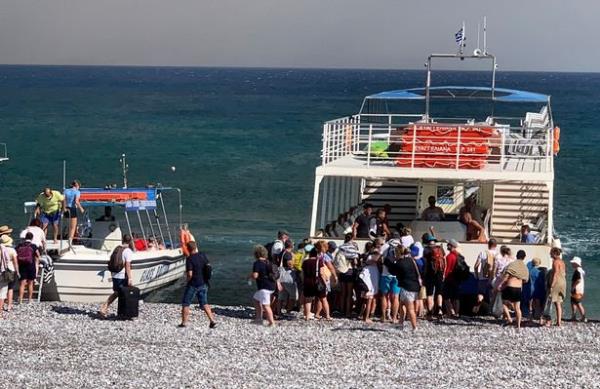 It has taken over the island, with thousands being evacuated by boat