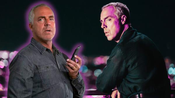 An edited image of Titus Welliver as Henry Bosch in Bosch: Legacy