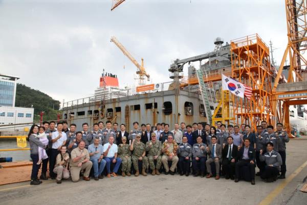U.S. Navy Ship Arrives at Hanwha Ocean Shipyard for Overhaul