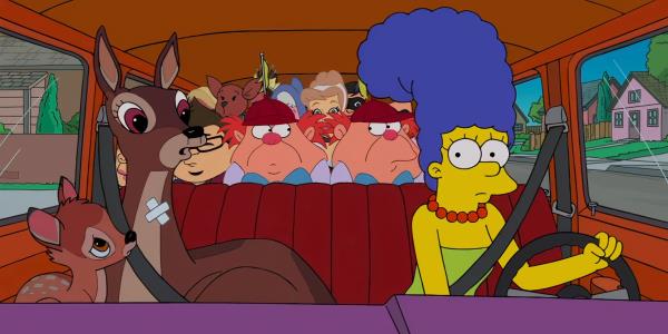 Marge and Bambi's mom looking worried in the car in May the 12th Be with You