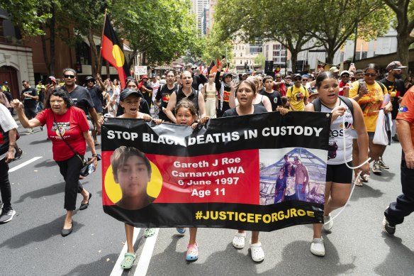 Protestors rallied against Indigenous deaths in custody.